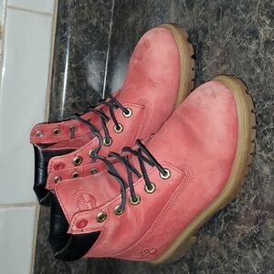4.5 kids Red Timberland boots